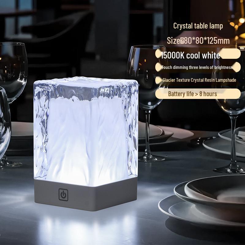 LED Rechargeable Metal Touch Dimming Desk Lamp for Western Restaurant Tabletop Atmosphere