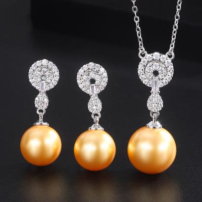 Tide Deep Yellow Pearl Jewelry Pendant Korean Version Atmospheric Shell Pearl New Year