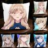 Campus Angel Sena Ajisai Watanare Square Sofa Pillow Cover Solid Color Living Room Home Decor Cushion Case