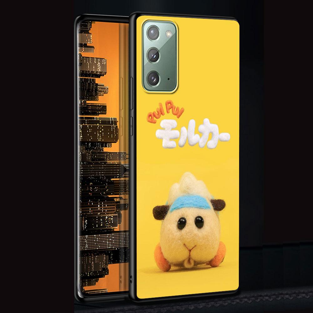 Cute PUI PUI MOLCAR Case for Samsung Galaxy Note 20 Ultra 8 10 Lite 9 TPU Phone Cover Note 10 Plus Black Soft Shell Funda Capa
