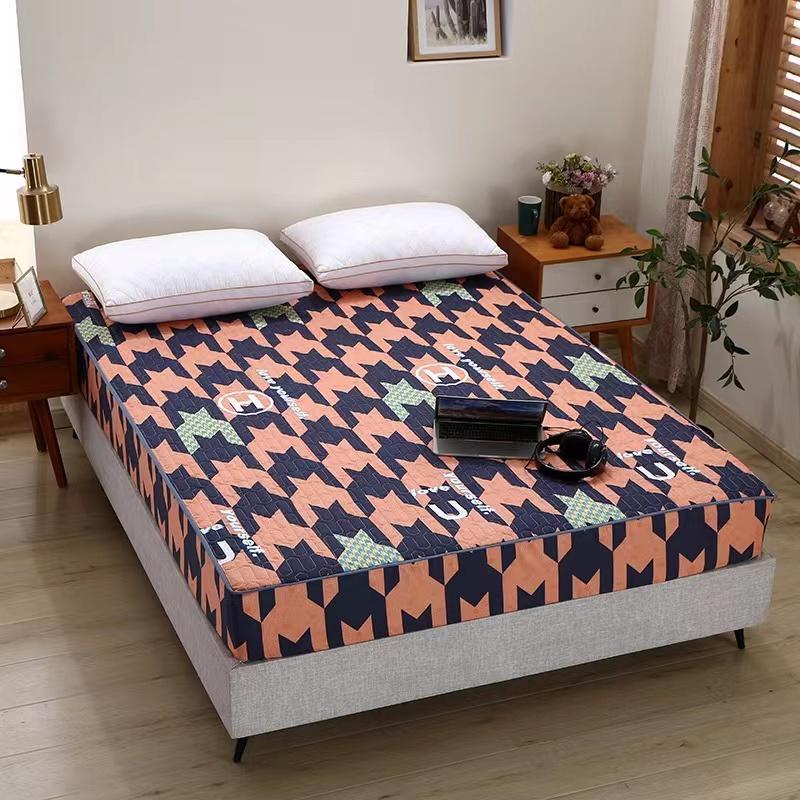 Husă de saltea îngroșată, impermeabilă, de culoare solidă, moale, prietenoasă cu pielea, husă de pat matlasată, dimensiune personalizată, cearșaf îmbrăcat fără fată de pernă