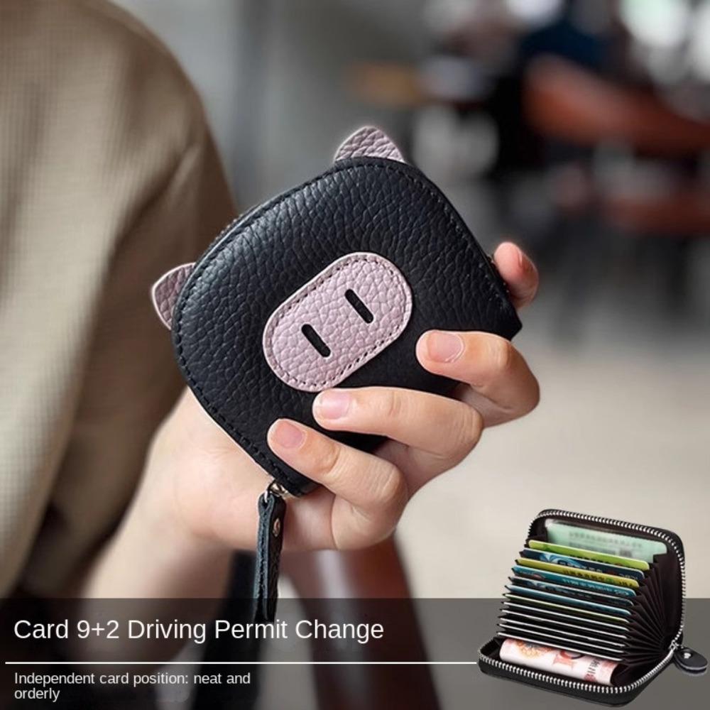 Niedliches Schweinchen-Portemonnaie PU-Leder Mini-Münzbörse Einfache Münztasche