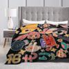 Soft Blanket Kids Travel Omori Anime Arts Vaporwave Playing Gaming Throw Blanket Flannel Bedspread For Couch Chair Sofa