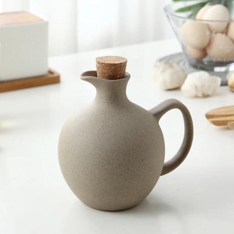 Household Ceramic Seasoning Jar Olive Oil Pot Vinegar Bottle Kitchen Utensils Porcelain Food Storage Container Soy Sauce Bottle