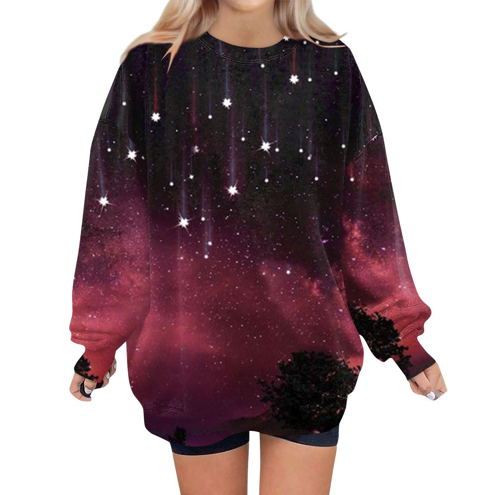 Женский свитер с круглым вырезом и длинными рукавами с рождественским принтом — фото 5