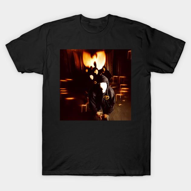 

Men Black Print T-shirt Wu-Tang Clan 36 Chambers Vintage No-Cut Transfer Paper Print Cotton Tshirt 4XL чорний