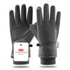 Winter Unisex Snowboard Ski Gloves Pu Leather Non-Slip Touch Display Screen Waterproof Motorcycle Cycling Fleece Warm Snow Gloves