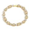 Geometric T-Shaped Water Drop Bracelet with Secure Spring Clasp Iced Out Zirconia Hip Hop Jewelry for Men Women