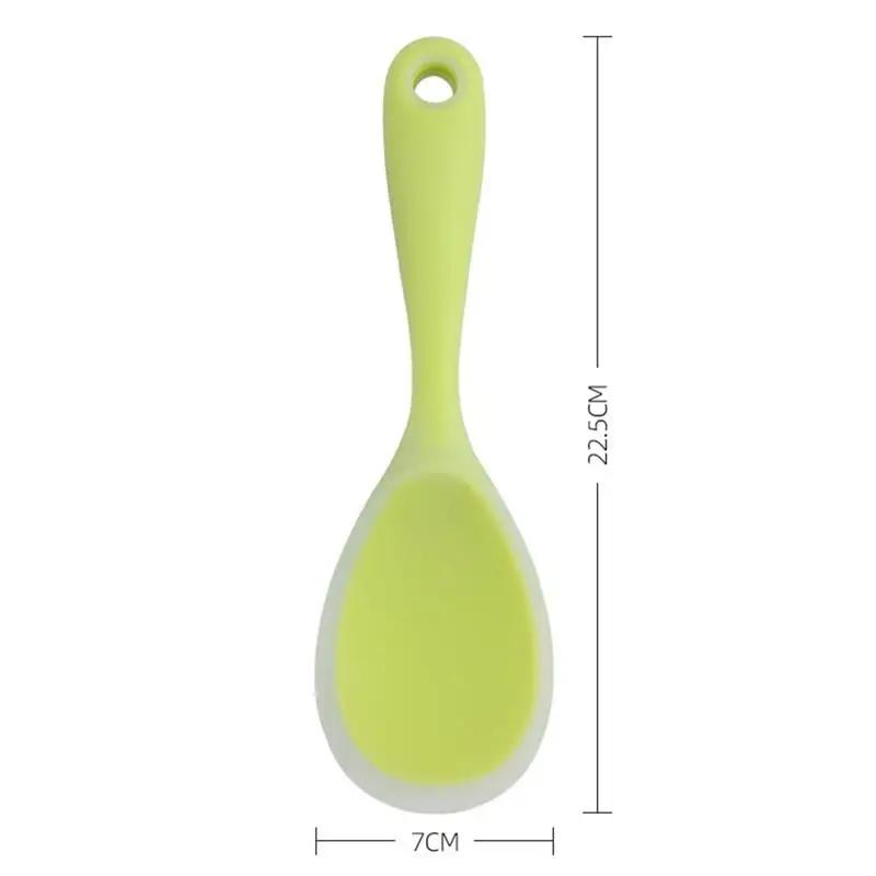 2/4Pcs No-Stick Silicone Rice Spoon Heat Resistant Silicone Rice Paddle Food Rice Shovel Cooking Supplies Soft Rice Server Tools