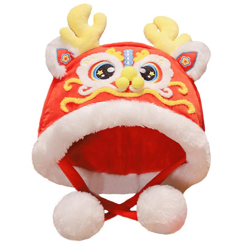 Year Of The Dragon Hat Faucet Hat New Year'S Children'S Chinese Style Hanfu Hat Adult Chinese New Year Decoration Festive Spring Festival Ceremony