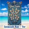 Decorative Artwork Theme Beach Towel Personalized Custom Name & Text Soft Quick Dry Beach Towel for Swimming Travel