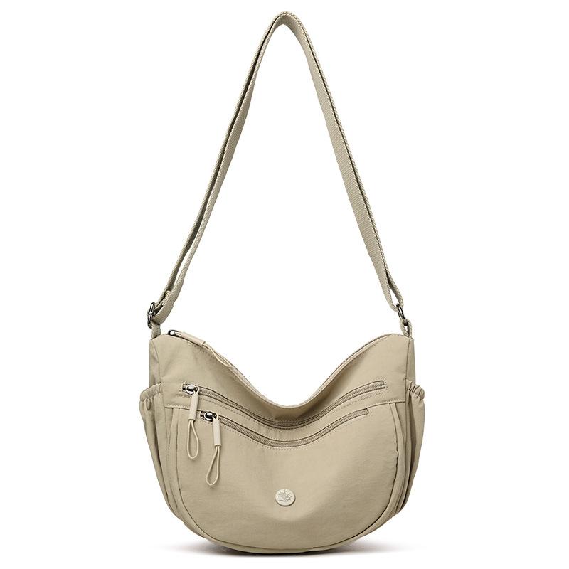 

Nylon Crossbody Bag Large Capacity Solid Color Women s Lightweight Shoulder Bag хакі