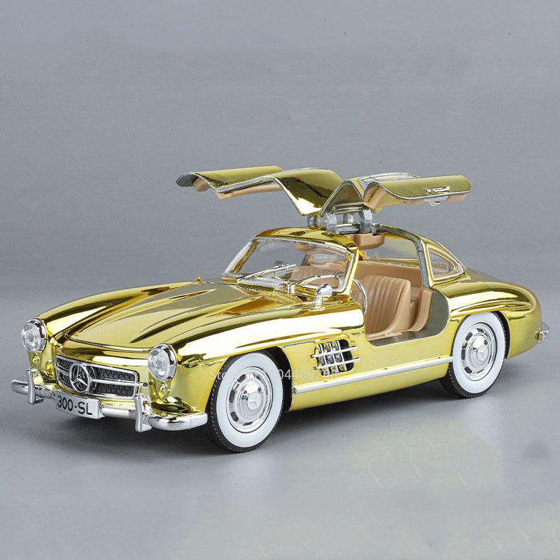 1:24 Scale 300SL S400L Car Toy Model Doors Opened Metal Diecast Electric-plated Vehicles Sound Light Models Collection Gifts Boy