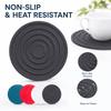 Round Silicone Trivet, Heat Non- Thick Placemat for Hot Dishes and Dining Table