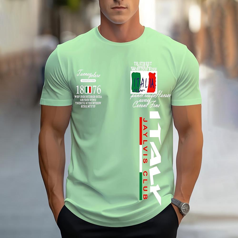 ETST 03 2024 Trendy Italië Stijl Herenkleding Street Hipster T-shirts met Korte Mouwen Plus Size Casual T-shirts met Ronde Hals Top Nieuwe Herenkleding XL
