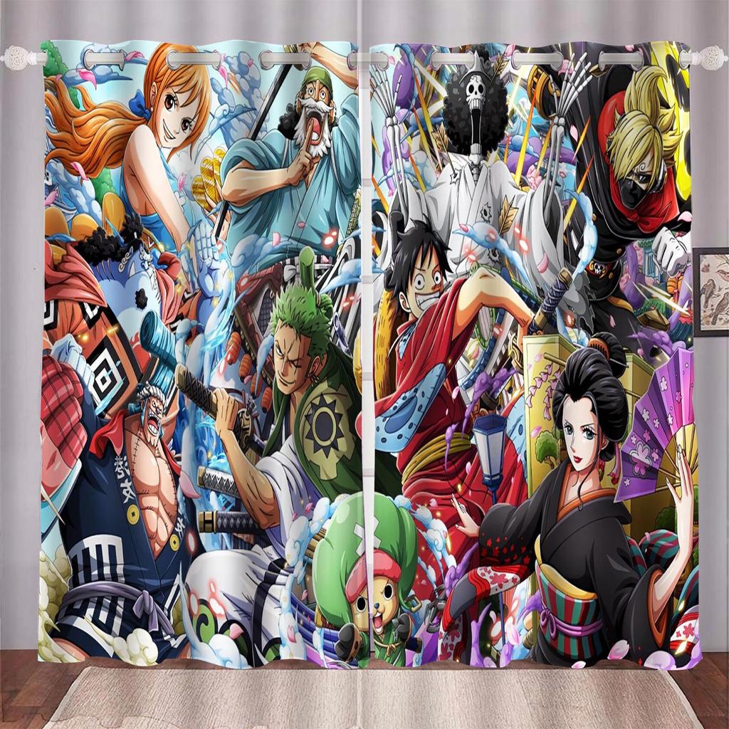 One Piece Monkey D Luffy Curtain Cartoon New World Animated Fashion Suitable for Bedroom Kids Adult Room Decoration Gifts