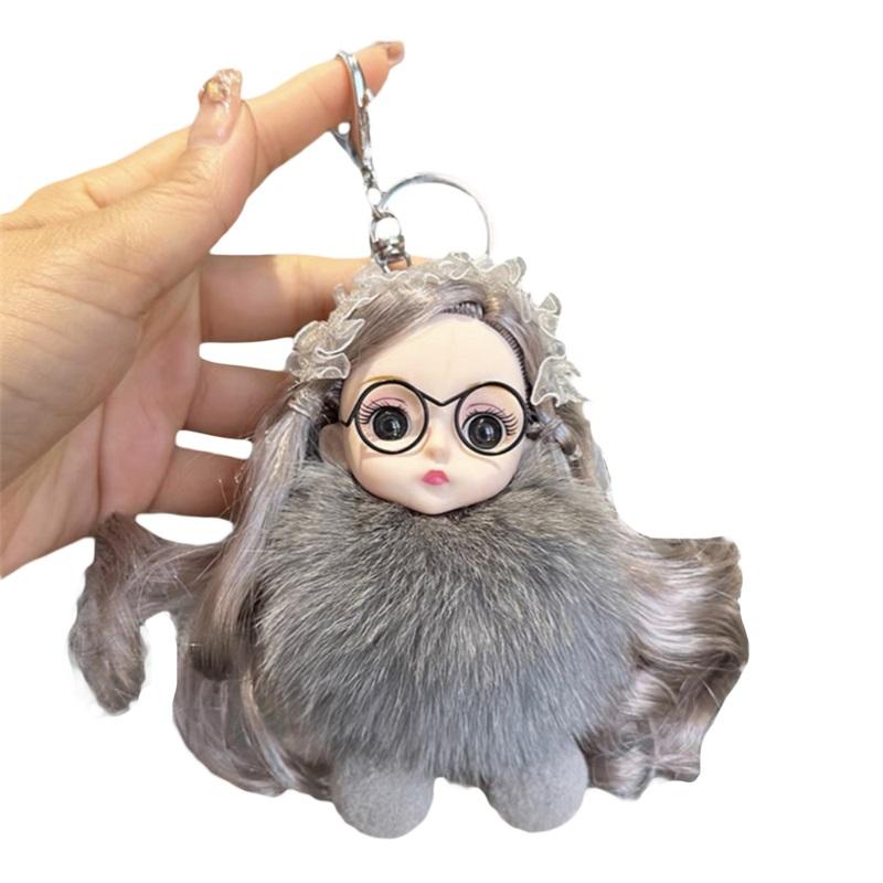 Stuffed Doll Keychain Cute Girl Portable Plush Toy Lightweight Keychain for Backpack infant Kids Girls Plush Animals