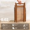 Portable Folding Bamboo Shower Stool - Spa-Style Foldable Bath Seat for Showering, Shaving, & Sauna Use, Natural Bamboo Design