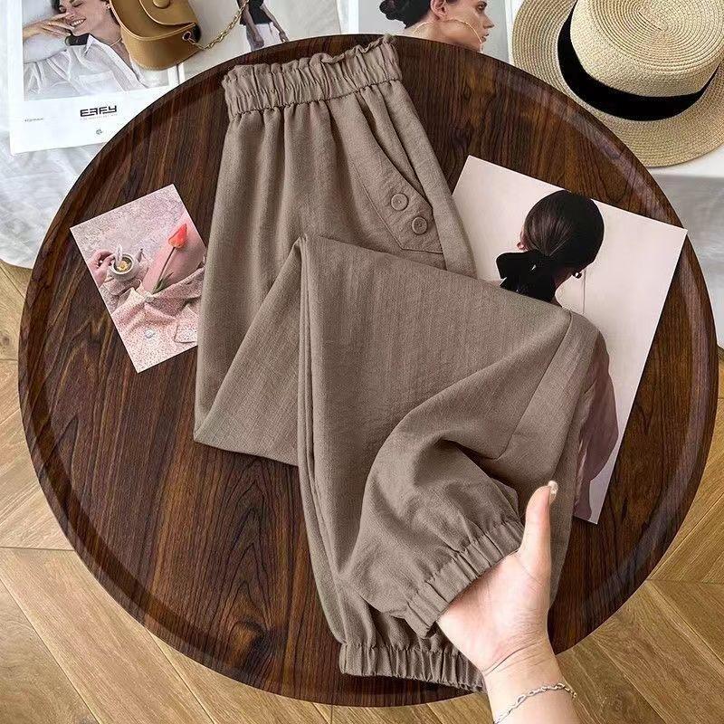 Ice Silk Harem Pants - Women s Summer 2026 High Waist Loose Fit Joggers 6XL (255-300 jin)