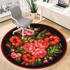 1pc Floral Pattern Chair Carpet for Office, Round Non Slip Durable Large Size Office Carpet, Suitable for Office