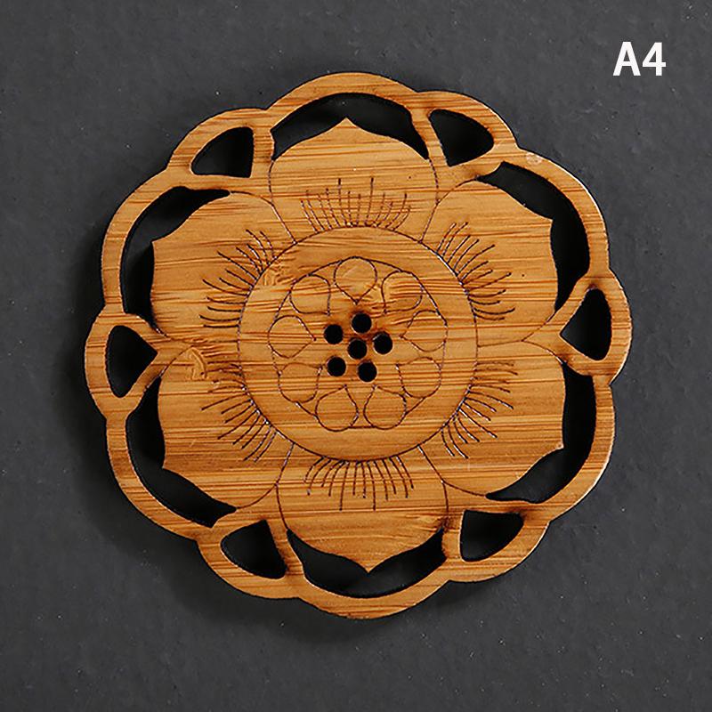 

Креативные подставки для напитков с цветком лотоса, деревянный круглый коврик для чашки, настольный коврик, кружка для чая, кофе, подставка для столовых приборов, украшение дома, кухонные аксессуары