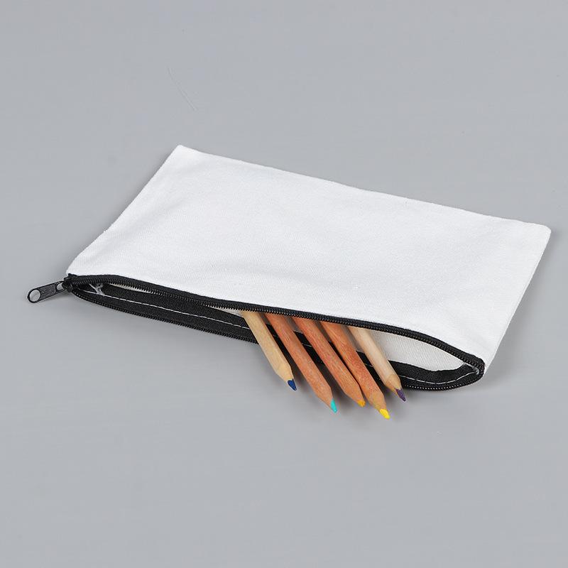 Canvas Pencil Case with Creative Painting Print - Zipper Storage for Stationery & Cosmetics