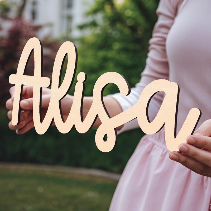 1pc Personalized Wooden Name Sign,Custom Name,Wooden Letter Wall Decor,Multi Color Select,Perfect Gift For Home Decor,