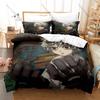 Street Graffiti Art Gachiakuta Chibi Characters Cleaners Battle Scene Anime Merch 3PCS Bedding Duvet Cover + 2 Pillowcases