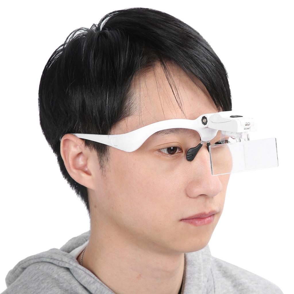 1.0x-3.5x Magnifying Glass LED Light Head Loupe Eyelash Extension Headband Magnifier