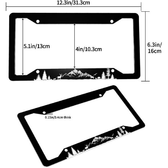 Mounta License Plate Frame 2 Pack Universal US Car Plate Holder Cover Accessories Decor With Screw For Women Man 12.3 X 6.3 Inch