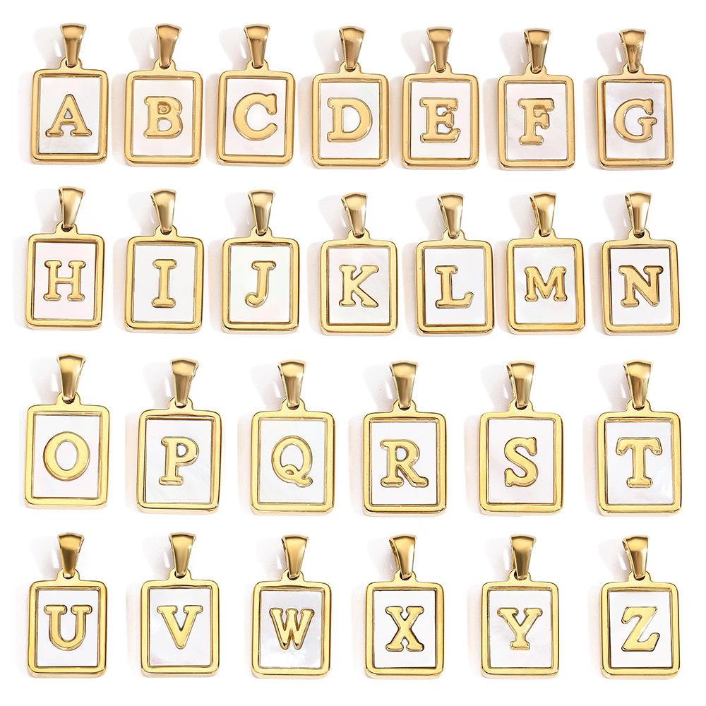 Fashion Shell 26 Letters A-Z Name Alphabet Pendant Necklace For Women Men Gold Color Choker Necklace Couples Birth Gift Jewelry