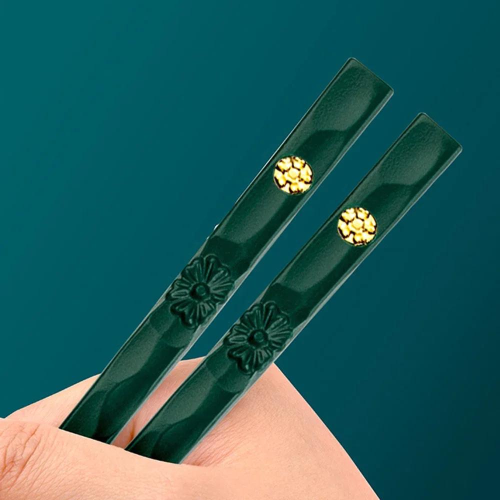 5 Par Japońskich Pałeczek Pałeczki do Sushi Wielokrotnego Użytku Metalowy Koreański Zestaw Pałeczek Zdrowe Stopowe Naczynia Stołowe Palillos Chinos