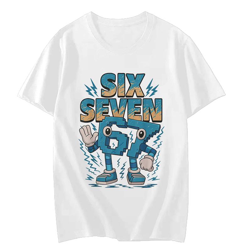 Funny Six Seven 67 Brainrot Print Fashion T Shirt Unisex Women Fashion Gaming Meme TShirt Y2k Casual Short Sleeve Tee Tops Clothes