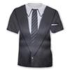 T-shirt con Stampa 3D a Righe, Collo Tondo, Maniche Corte, Moda Divertente, Nuove T-shirt Estive