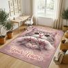 Cats Theme Soft Crystal Velvet Rug Custom Name & Text Print Non Slip Floor Rug for Bedroom Living Room
