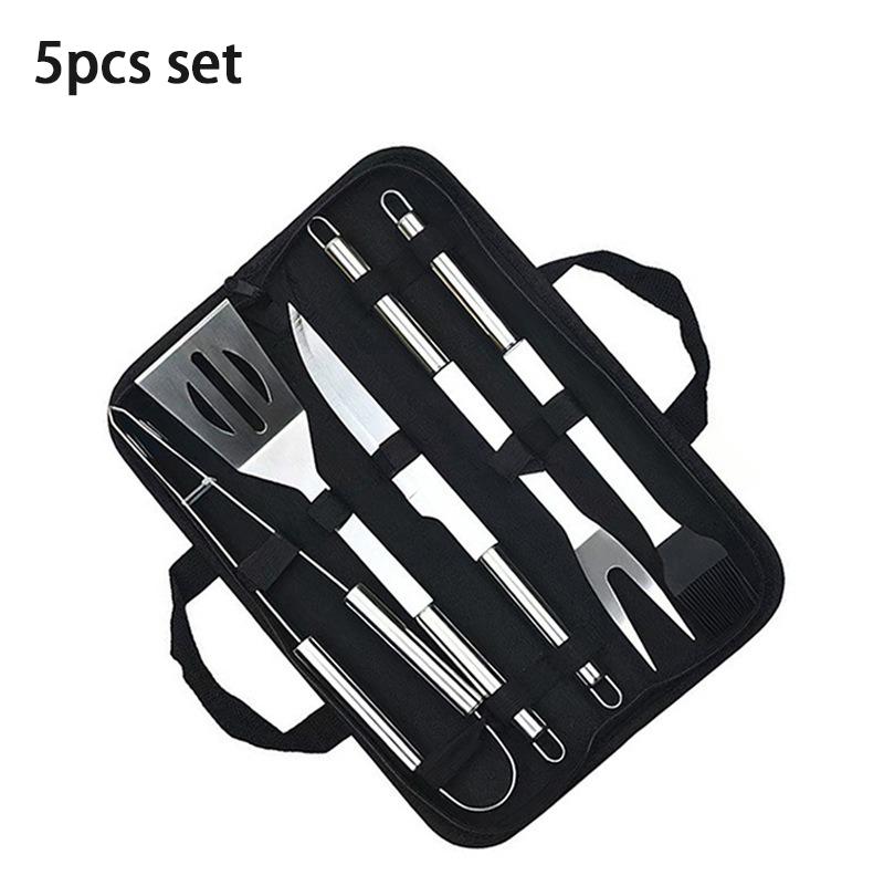 JUSTINLAU BBQ Grill Accessories Set Stainless Steel BBQ Utensil Kit with Bag Portable Outdoor Practical Grill Tools Utensils Kit