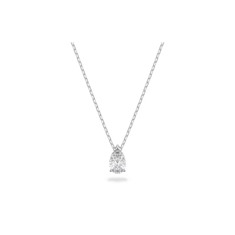 Swarovski Stilla Attract Crystal Embellished Rhodium Plated Necklace Women s Silver 5563114