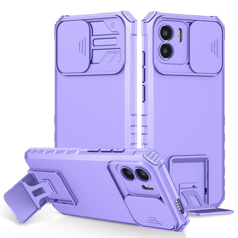 For Xiaomi Redmi A1 Case Slide Camera Protection Kickstand Holder Phone Cases For Redmi A1 A 1 RedmiA1 1A 6.52 Armor Back Cover