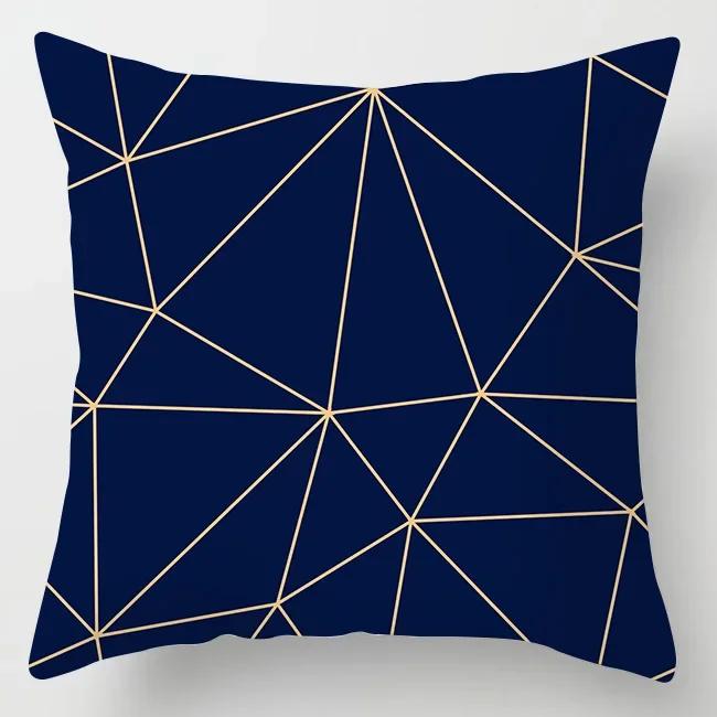 Glitter Marble Agate Cushion Cover Blue Geometry Flower Polyester Throw Pillow Case Car Sofa Decorative Pillowcases Home Decor