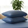 Pure Cotton Jersey Striped Bedding Set: Pillowcase, Duvet Cover, Fitted Sheet - Ideal for Dorms