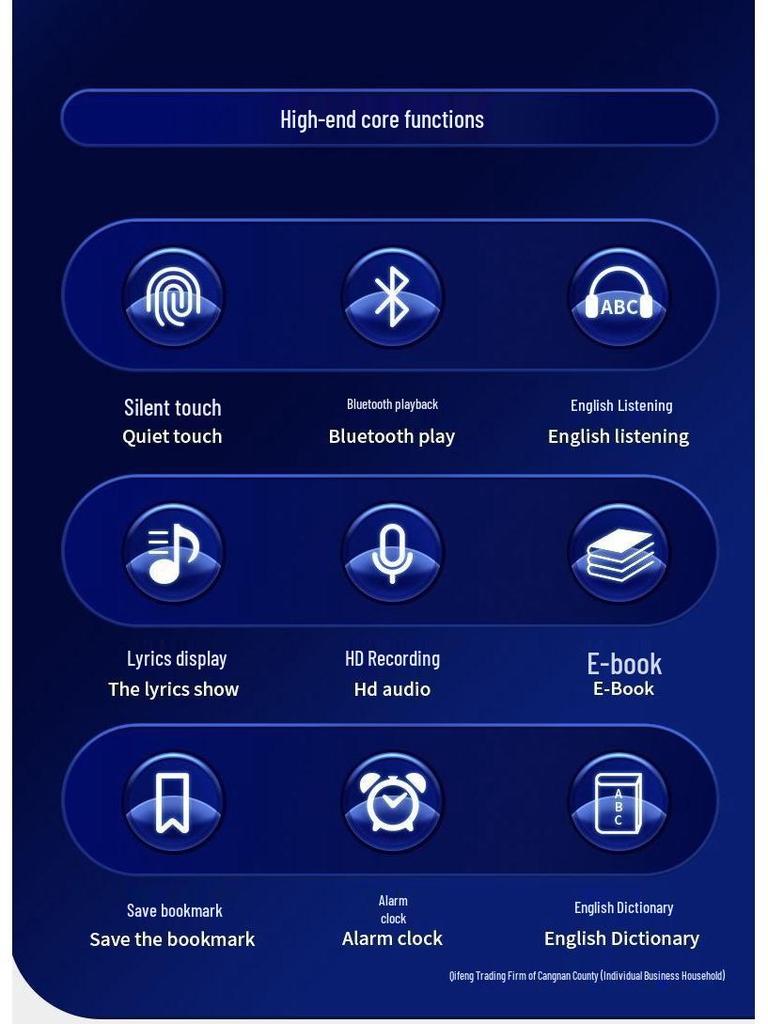 MP3 Bluetooth Metal Touch MP4 Player with Novel Reading Function for Students