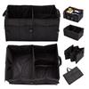 Black Car Trunk Organizer Foldable - Large Capacity Multi-compartments Space-saving Camping Use