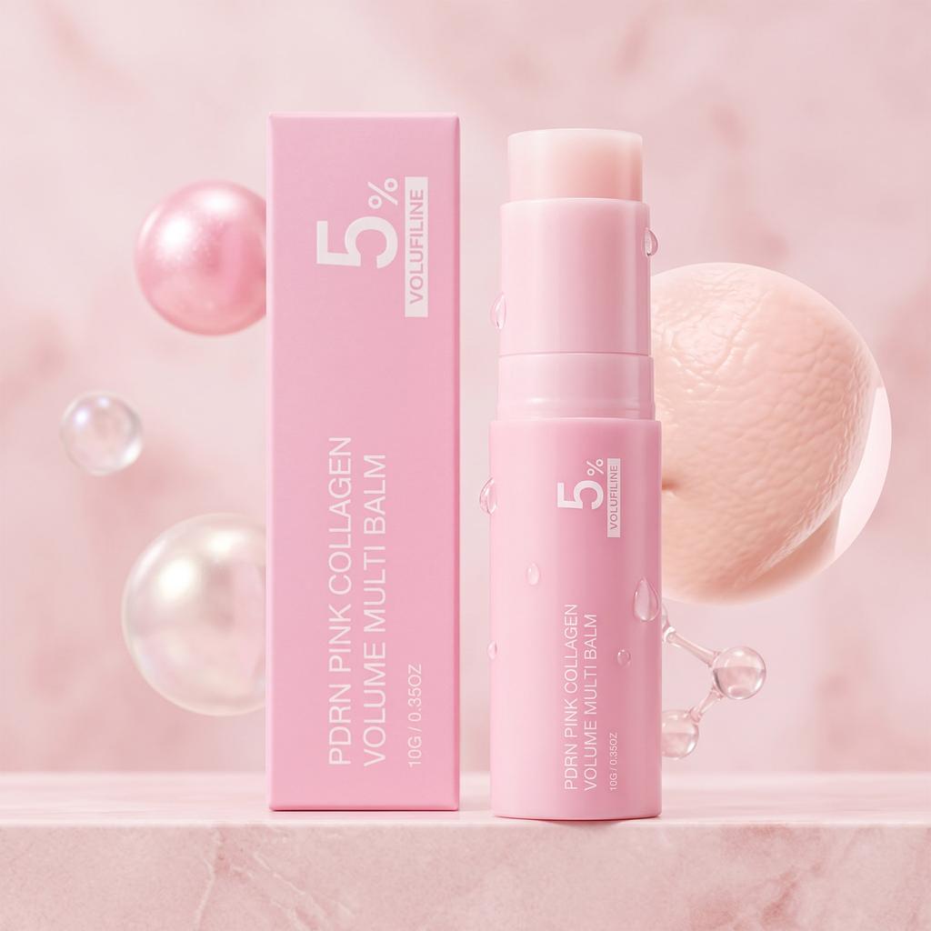 Collagen Volume Multi Use Stick Face & Body Balm for Face Neck Lip Primer Moisturizing Smooth Base Long Lasting Natural Glow