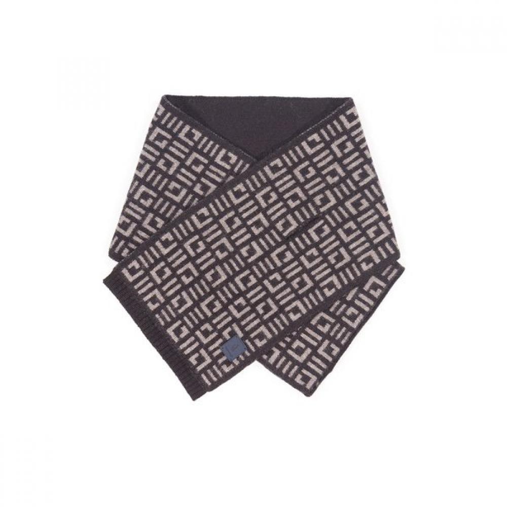 Vanbrough Cashmere 100 Allover Variant Motif Petit Scarf Bpftm1008 Bw Single option