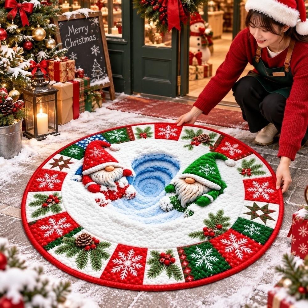 Stain Resistant 3D Illusion Rug Crystal Velvet Festive Area Mat  Home Decoration