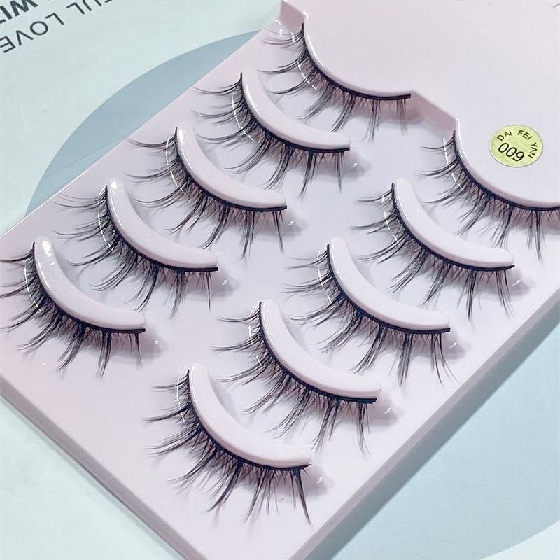 Aimo - Set of 5 Pairs: Natural Crisscross False Eyelashes