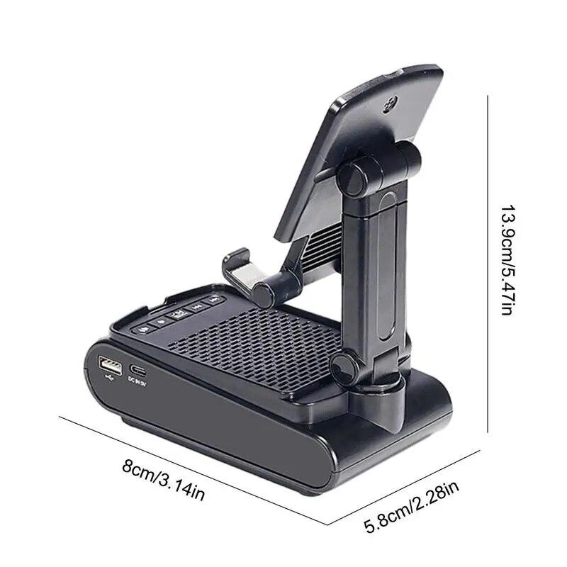 Stojan na mobilný telefón Skladacia pevná nabíjačka reproduktorov Bluetooth so stereo U slotom pre diskovú kartu Nastaviteľná výška Voľné uhly Stojan na tablet