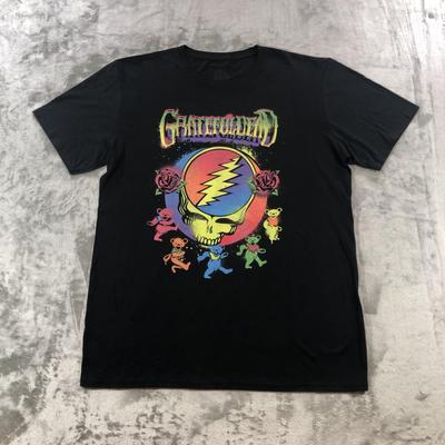 Grateful Dead Shirt Mens Large Black Dancing Bears Band Graphic Tee Psychedelic Unisex T-Shirt