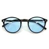 Sunglasses for Men and UV Fashion Boston Tinted Lightly [MERRY PLEASURE] Women, Protection, Glasses, Round, Style, Lenses, Colored, BLACK×Lt.BLUE