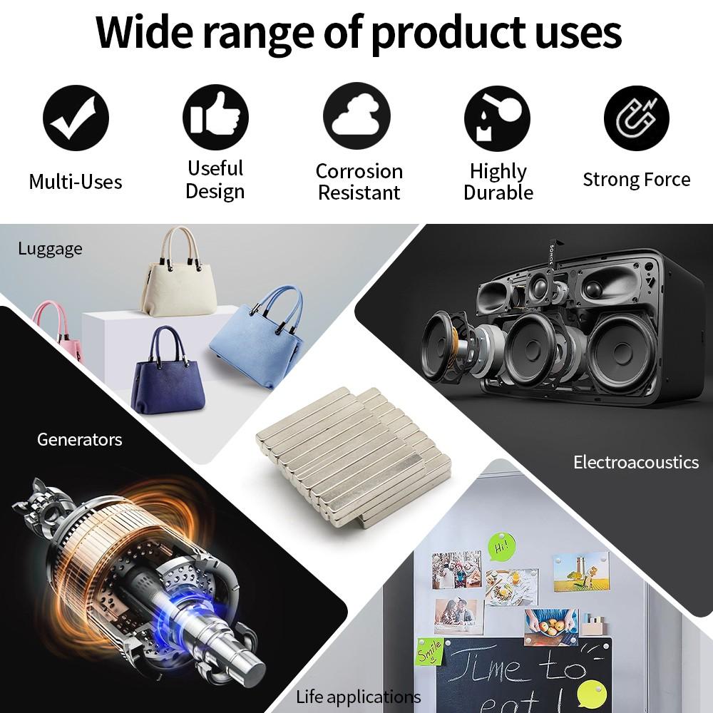 40x5x5mm Super Strong Neodymium Magnet N35 NdfeB Permanent Magnetic Imanes Block Powerful Magnets Refrigerator